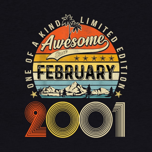 Awesome Since February 2001 Vintage 22nd Birthday by PlumleelaurineArt